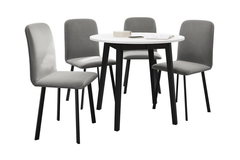 Narberth Spisegruppe - Grå/Svart/Hvit - Møbler - Bord - Spisegrupper