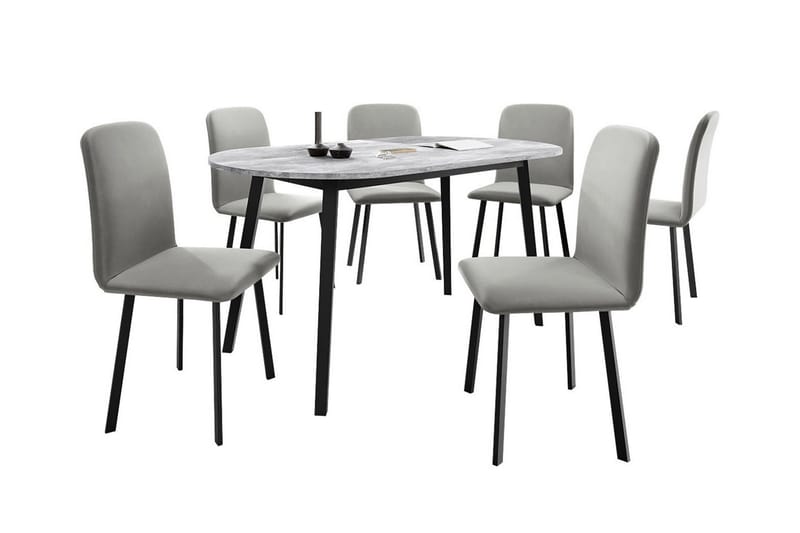 Narberth Spisegruppe - Grå/Svart/Hvit - Møbler - Bord - Spisegrupper