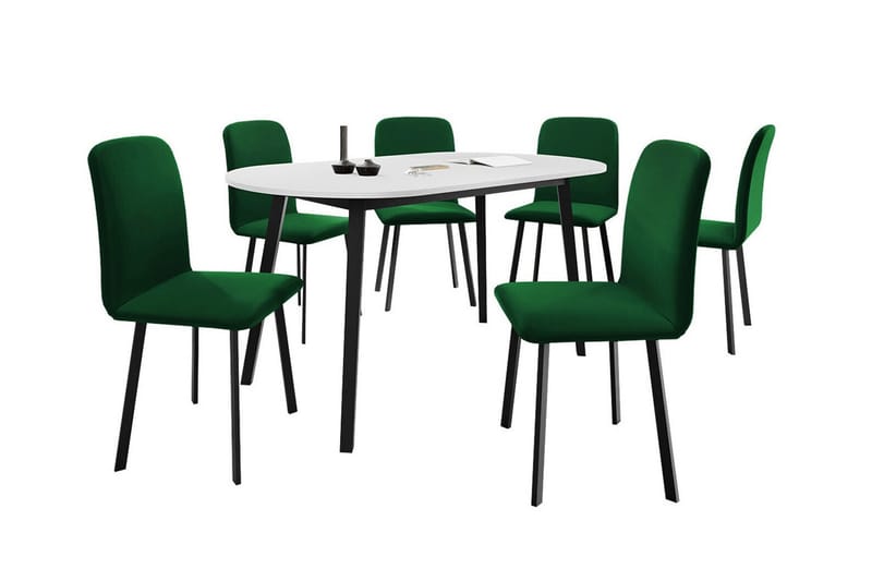 Narberth Spisegruppe - Grønn/Hvit/Svart - Møbler - Bord - Spisegrupper