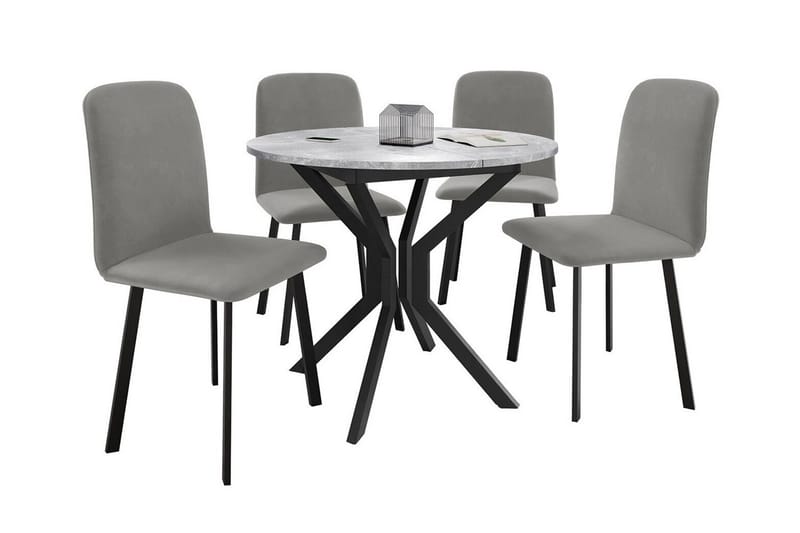 Narberth Spisegruppe - Hvit/Grå/Mørkegrå/Svart - Møbler - Bord - Spisegrupper