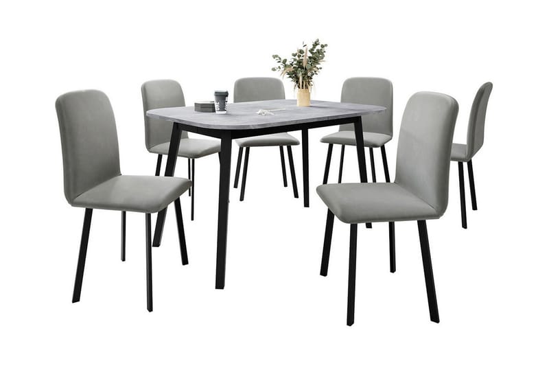 Narberth Spisegruppe - Lysegrå/Hvit - Møbler - Bord - Spisegrupper