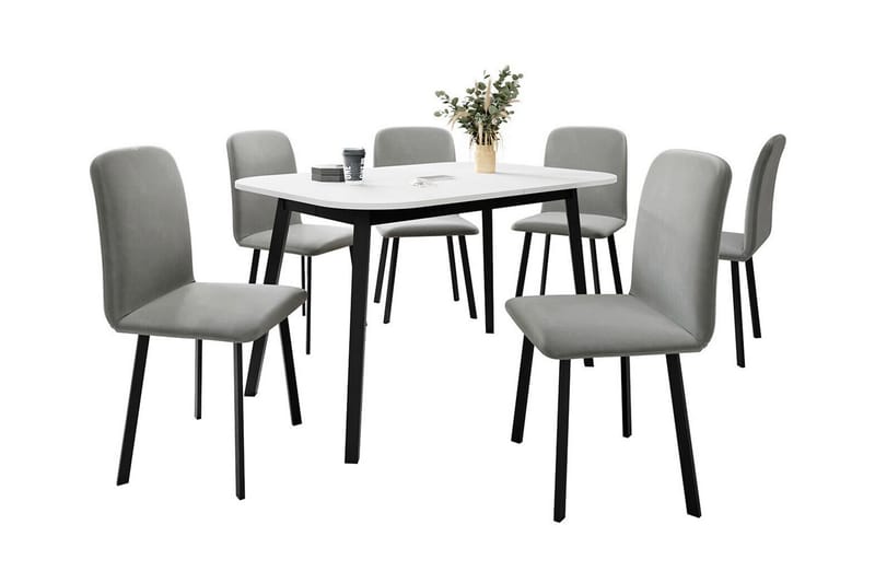 Narberth Spisegruppe - Svart/Grå/Hvit - Møbler - Bord - Spisegrupper