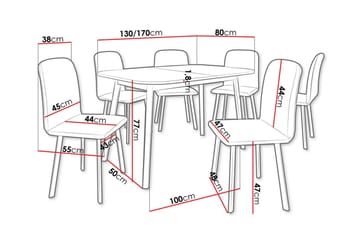 Narberth Spisegruppe - Svart/Grå/Hvit - Møbler - Bord - Spisegrupper