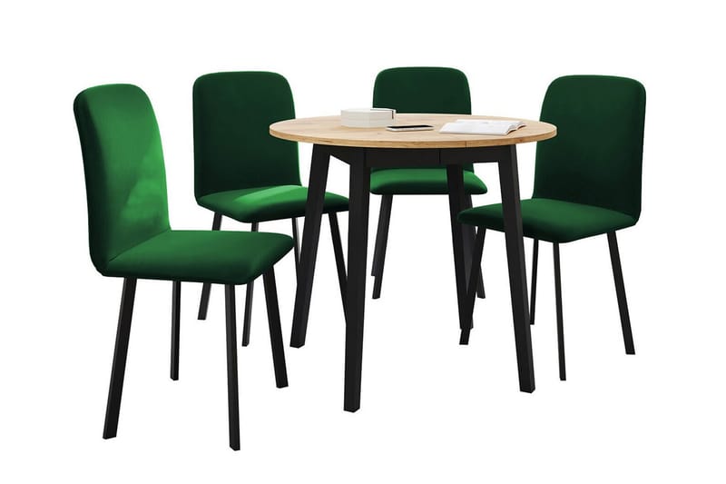 Narberth Spisegruppe - Svart/Grønn - Møbler - Bord - Spisegrupper