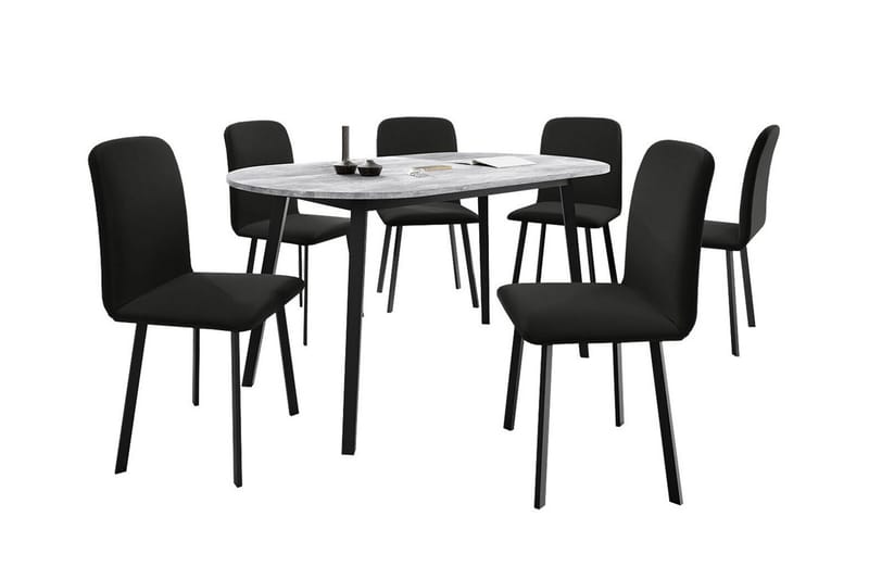 Narberth Spisegruppe - Svart/Hvit - Møbler - Bord - Spisegrupper