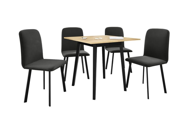 Narberth Spisegruppe - svart/tre - Møbler - Bord - Spisegrupper