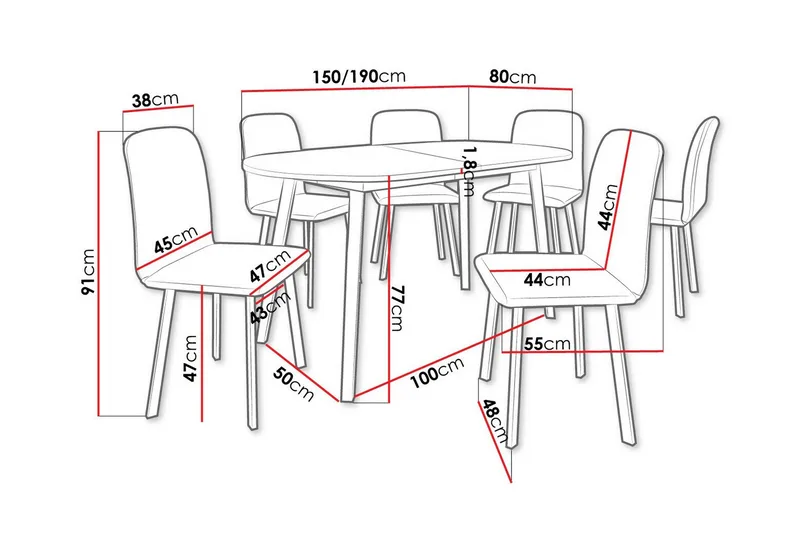 Narberth Spisegruppe - Møbler - Bord - Spisegrupper
