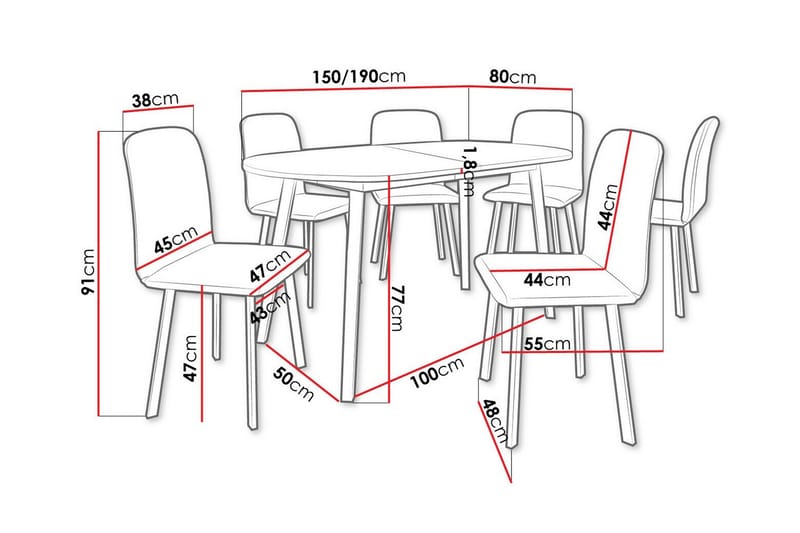 Narberth Spisegruppe - Møbler - Bord - Spisegrupper