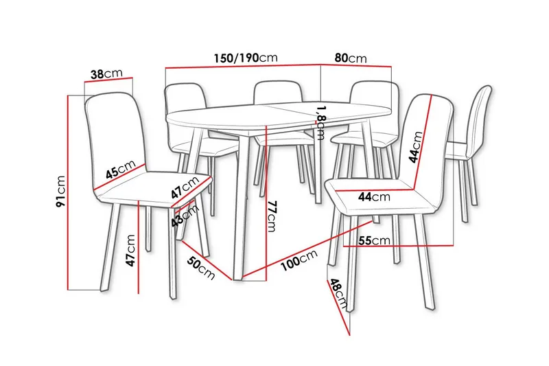 Narberth Spisegruppe - Møbler - Bord - Spisegrupper