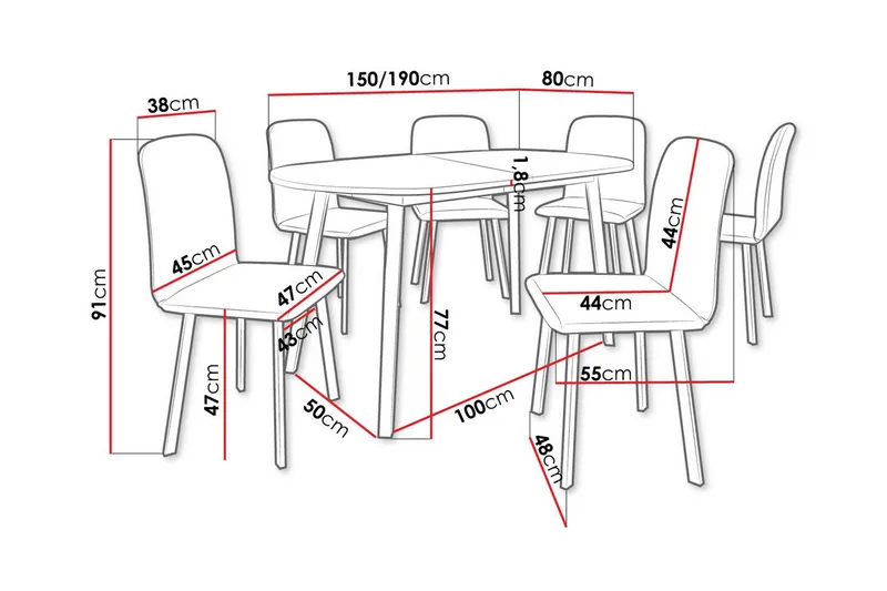Narberth Spisegruppe - Møbler - Bord - Spisegrupper