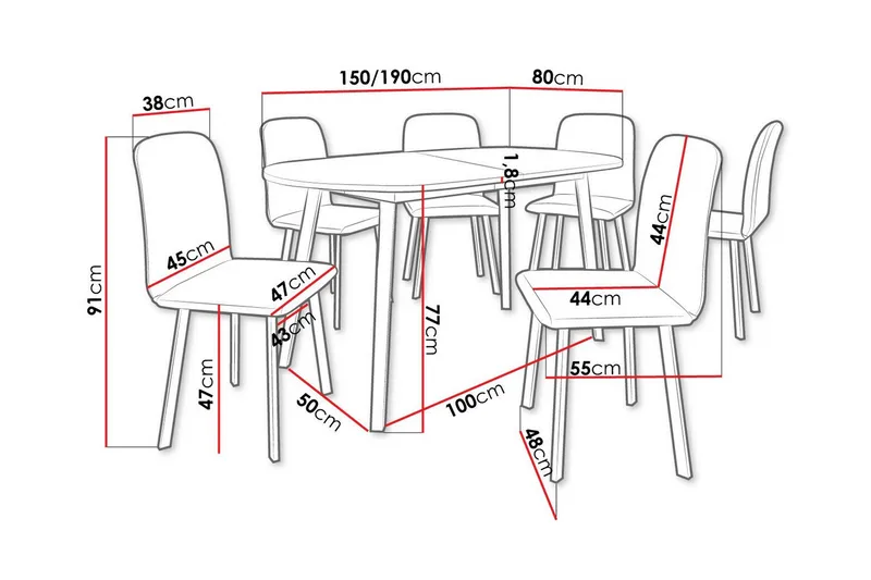 Narberth Spisegruppe - Møbler - Bord - Spisegrupper