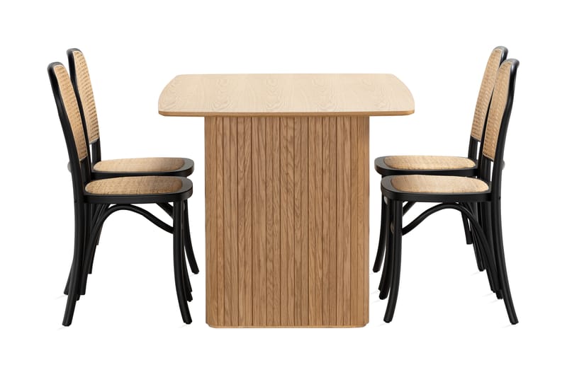 Nixrai Spisebord 140 cm med 4 Bjarshog Spisestoler - Eik - Møbler - Bord - Spisegrupper