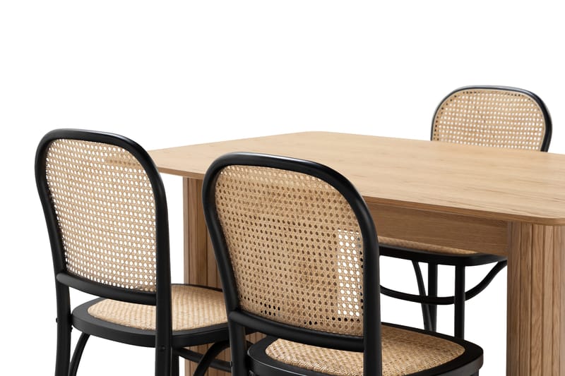 Nixrai Spisebord 140 cm med 4 Bjarshog Spisestoler - Eik - Møbler - Bord - Spisegrupper