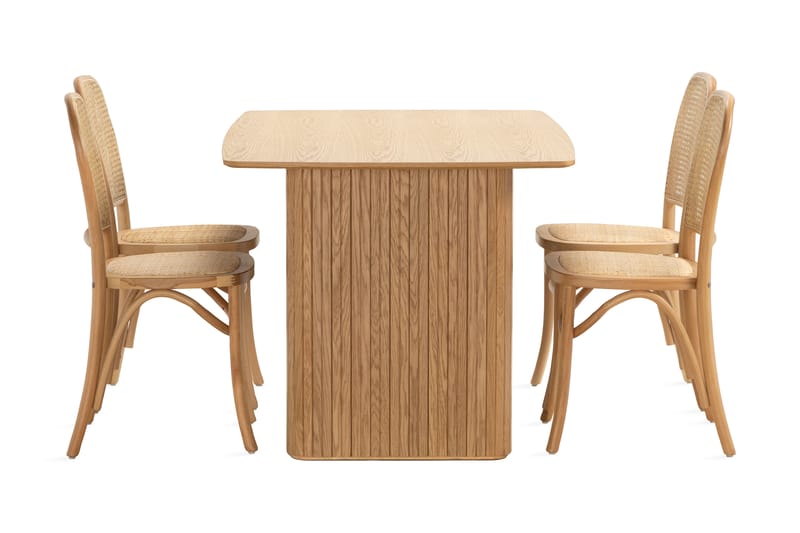 Nixrai Spisebord 140 cm med 4 Bjarshog Spisestoler - Eik - Møbler - Bord - Spisegrupper