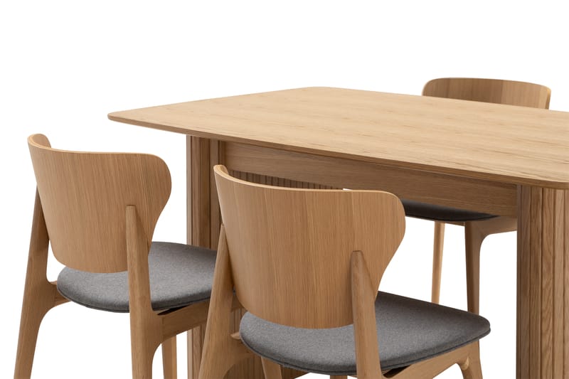 Nixrai Spisebord 140 cm med 4 Jerup Spisestoler - Eik - Møbler - Bord - Spisegrupper