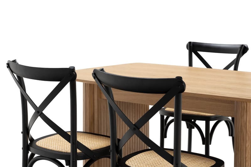 Nixrai Spisebord 140 cm med 4 Kalb Spisestoler - Eik - Møbler - Bord - Spisegrupper