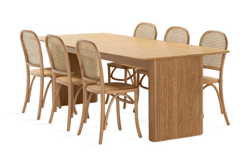 Nixrai Spisebord 240 cm med 6 Bjarshog Spisestoler - Eik - Møbler - Bord - Spisegrupper