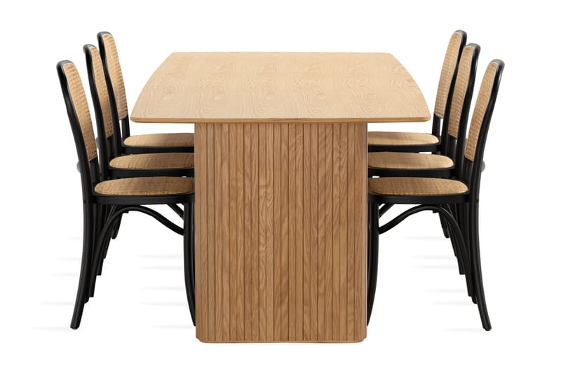 Nixrai Spisebord 240 cm med 6 Bjarshog Spisestoler - Eik - Møbler - Bord - Spisegrupper