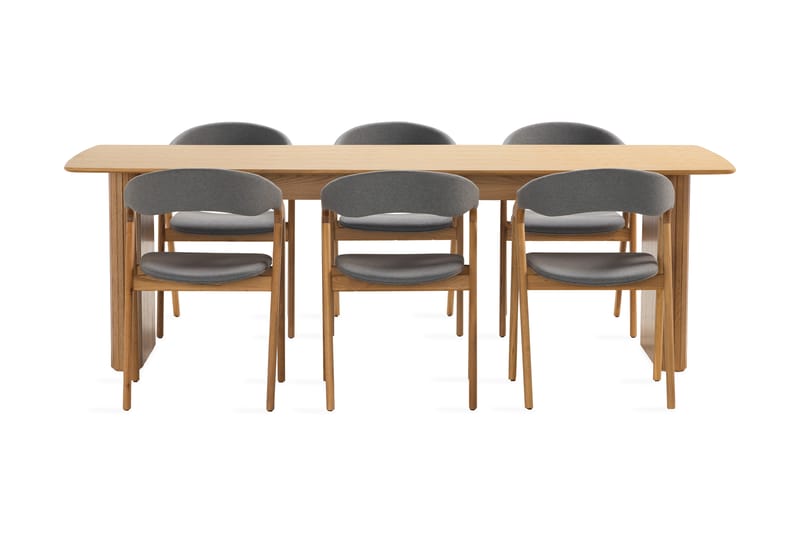 Nixrai Spisebord 240 cm med 6 Jerup Spisestoler - Eik - Møbler - Bord - Spisegrupper