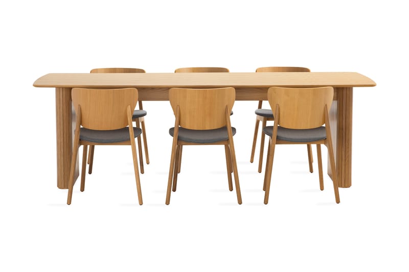 Nixrai Spisebord 240 cm med 6 Jerup Spisestoler - Eik - Møbler - Bord - Spisegrupper