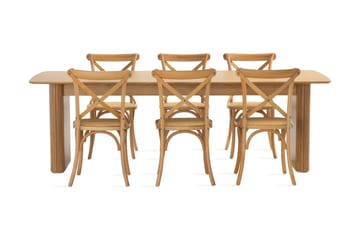 Nixrai Spisebord 240 cm med 6 Kalb Spisestoler - Eik - Møbler - Bord - Spisegrupper
