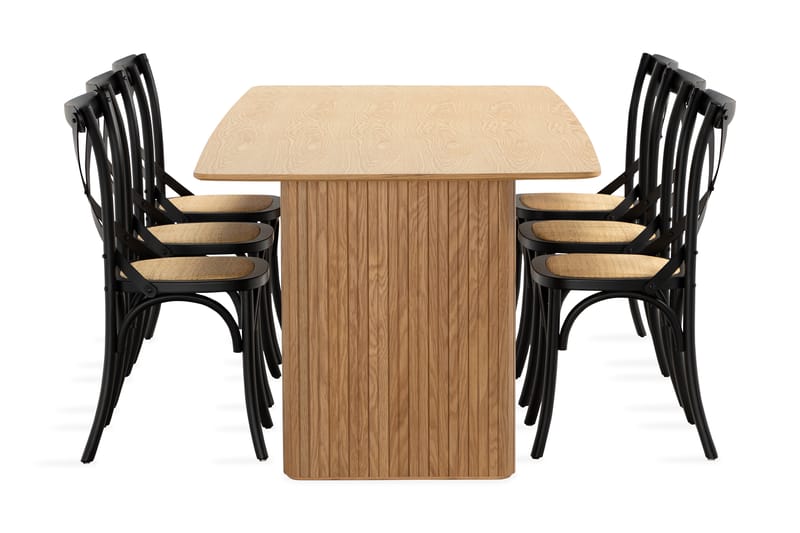 Nixrai Spisebord 240 cm med 6 Kalb Spisestoler - Eik - Møbler - Bord - Spisegrupper
