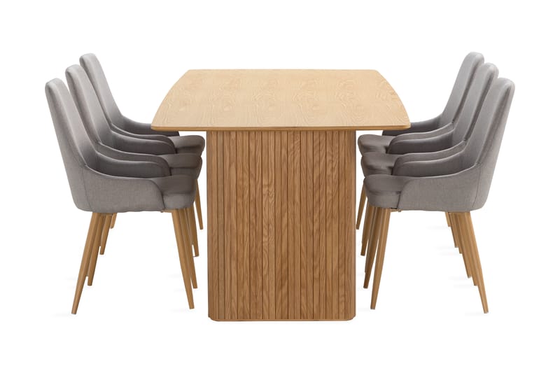 Nixrai Spisebord 240 cm med 6 Pelle Spisestoler - Eik - Møbler - Bord - Spisegrupper