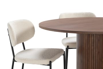 Noira Spisebord 120 Massiv Valnøtt Runt m 4 Gemmiano Spisest - Brun - Møbler - Bord - Spisegrupper