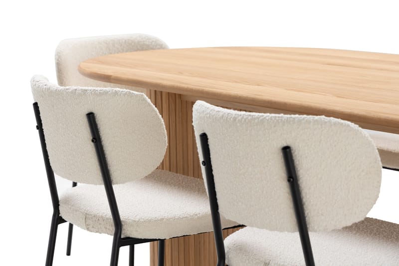 Noira Spisebord 220 cm Eik med 6 Gemmiano Spisestoler - Natur - Møbler - Bord - Spisegrupper