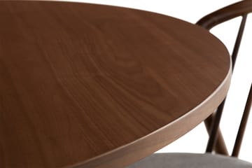 Noira Spisegruppe 120 cm Rund inkl 4 Noira Stoler - Valnøtt - Møbler - Bord - Spisegrupper