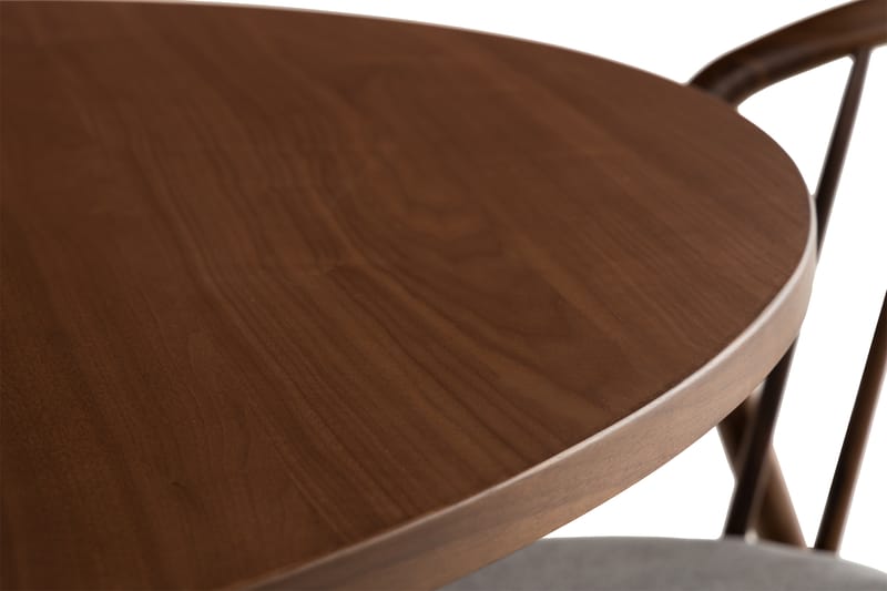 Noira Spisegruppe 120 cm Rund inkl 4 Noira Stoler - Valnøtt - Møbler - Bord - Spisegrupper