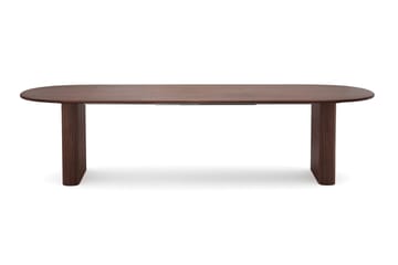 Noira spisegruppe 220–320 cm uttrekkbar i valnøtt med 6 Ronja spisestoler - Sand/valnøtt - Møbler - Bord - Spisegrupper