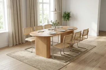 Noira spisegruppe rektangulær 180 cm eik med 6 Build spisestoler - Eik - Møbler - Bord - Spisegrupper