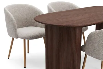 Noira spisegruppe rektangulær 180 cm valnøtt med 6 Greya spisestoler - Valnøtt - Møbler - Bord - Spisegrupper