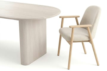 Noira spisegruppe rektangulær 220 cm hvitlasert med 6 Reciclar spisestoler - Hvitlasert - Møbler - Bord - Spisegrupper