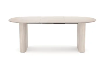 Noira spisegruppe uttrekkbar 160–220 cm hvitlasert med 6 Jolie spisestoler - Møbler - Bord - Spisegrupper