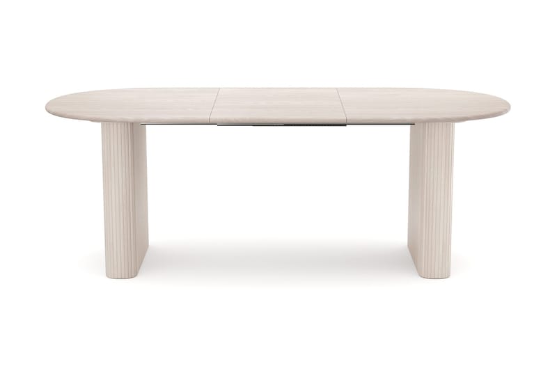 Noira spisegruppe uttrekkbar 160–220 cm hvitlasert med 6 Jolie spisestoler - Møbler - Bord - Spisegrupper