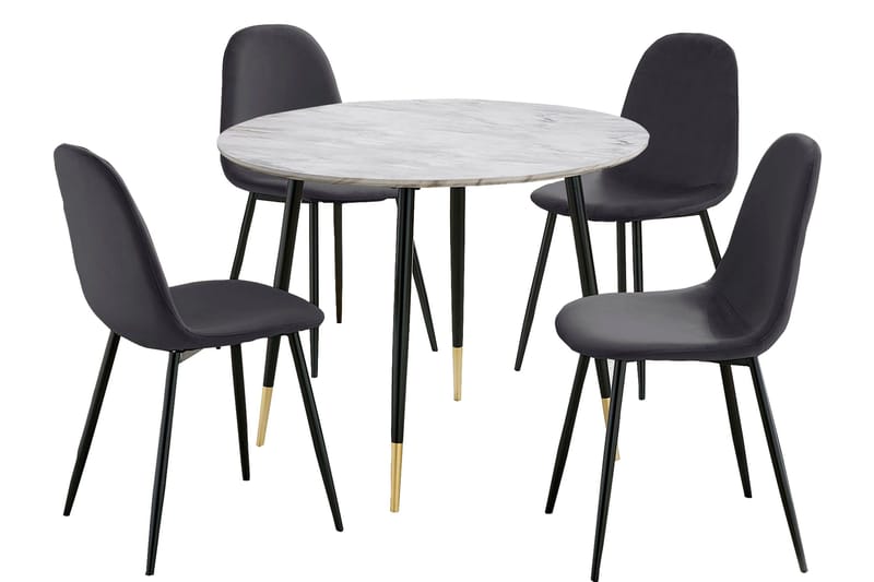 Oktoos Spisegruppe 100 cm, Antrasitt/Hvit