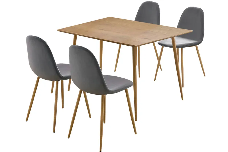 Oktoos Spisegruppe 120 cm, Antrasitt/Natur