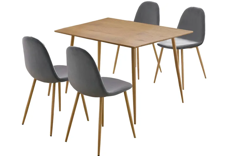 Oktoos Spisegruppe 120 cm, Grå/Natur