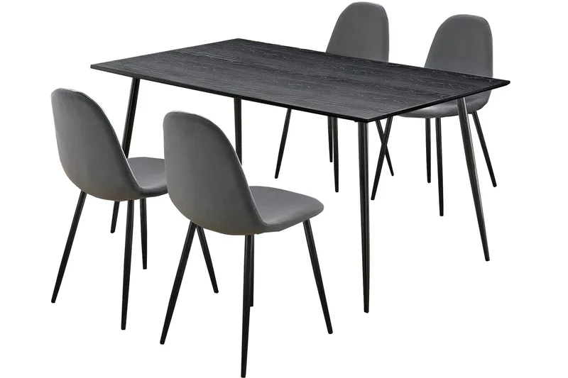 Oktoos Spisegruppe 160 cm, Antrasitt/Svart