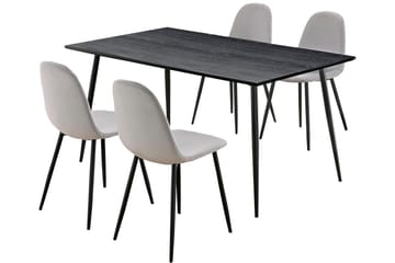 Oktoos Spisegruppe 160 cm - Grå/Svart - Møbler - Bord - Spisegrupper