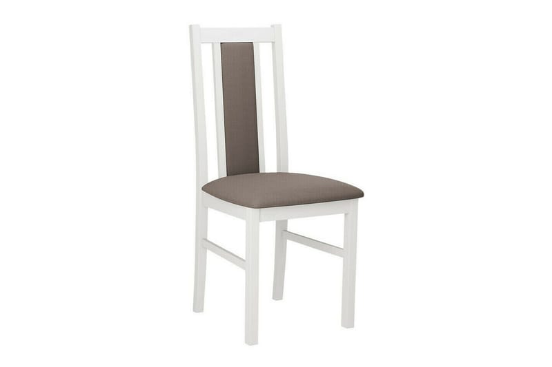Patrickswell kvadratisk spisegruppe 80x80 cm – Spisebord med 4 spisestoler i tre med polstret rygg - Hvit|Gråbrun - Møbler - Bord - Spisegrupper