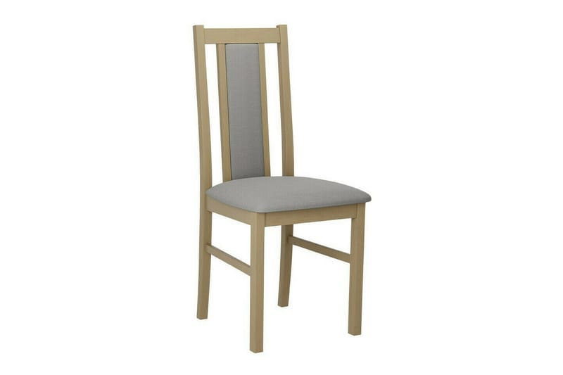 Patrickswell kvadratisk spisegruppe 80x80 cm – Spisebord med 4 spisestoler i tre med polstret rygg - Natur|Grå - Møbler - Bord - Spisegrupper