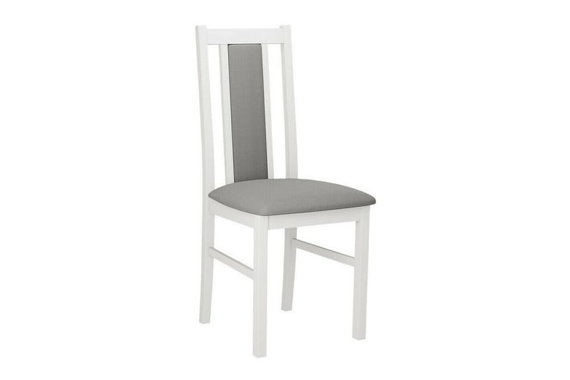 Patrickswell kvadratisk spisegruppe 80x80 cm – Spisebord med 4 spisestoler i tre med polstret rygg - Hvit|Grå - Møbler - Bord - Spisegrupper