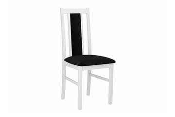 Patrickswell kvadratisk spisegruppe 80x80 cm – Spisebord med 4 spisestoler i tre med polstret rygg - Hvit|Svart - Møbler - Bord - Spisegrupper