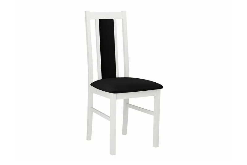 Patrickswell kvadratisk spisegruppe 80x80 cm – Spisebord med 4 spisestoler i tre med polstret rygg - Hvit|Svart - Møbler - Bord - Spisegrupper