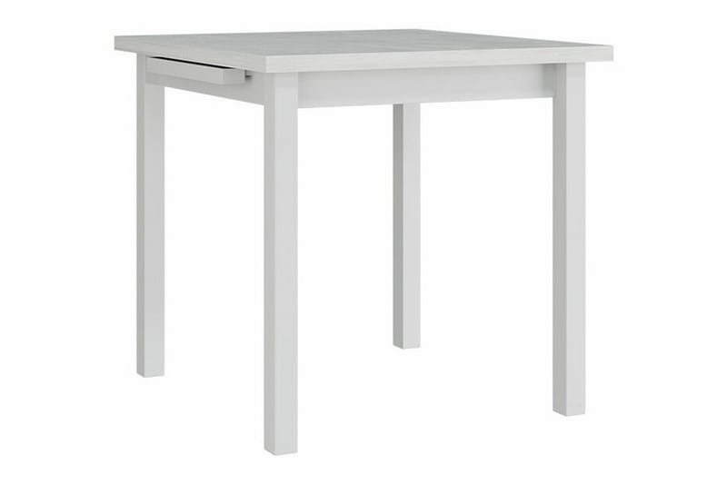 Patrickswell kvadratisk uttrekkbar spisegruppe 80–110 cm – Spisebord med 4 spisestoler i tre med høy spilerygg - Hvit|Beige - Møbler - Bord - Spisegrupper