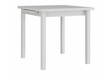 Patrickswell kvadratisk uttrekkbar spisegruppe 80–110 cm – Spisebord med 4 spisestoler i tre med høy spilerygg - Hvit|Mørkegrå - Møbler - Bord - Spisegrupper
