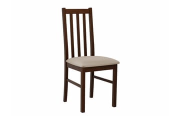 Patrickswell kvadratisk uttrekkbar spisegruppe 80–110 cm – Spisebord med 4 spisestoler i tre med høy spilerygg - Mørkebrun|Beige - Møbler - Bord - Spisegrupper
